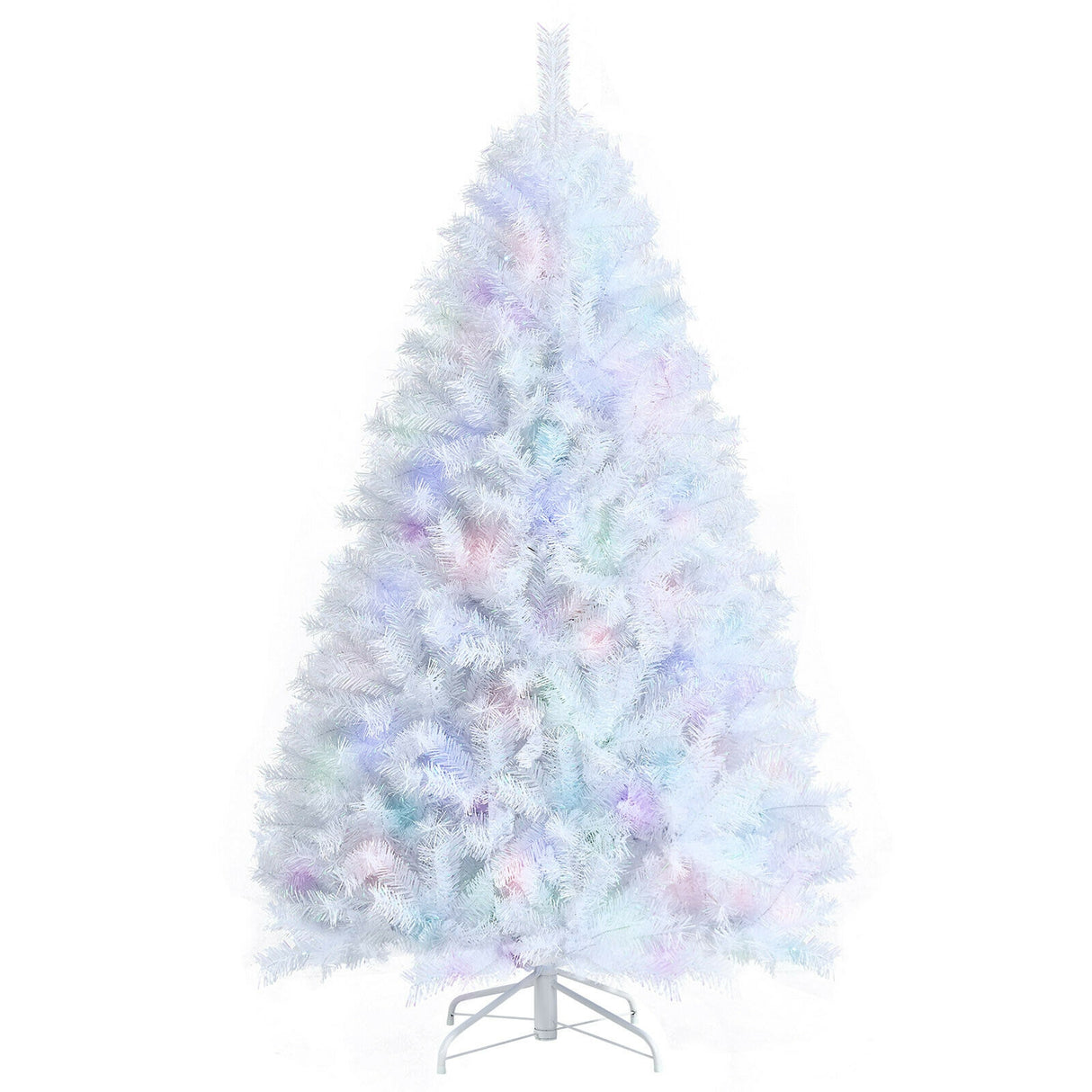 7 Feet White Iridescent Tinsel Artificial ‚Christmas Tree with Metal Stand