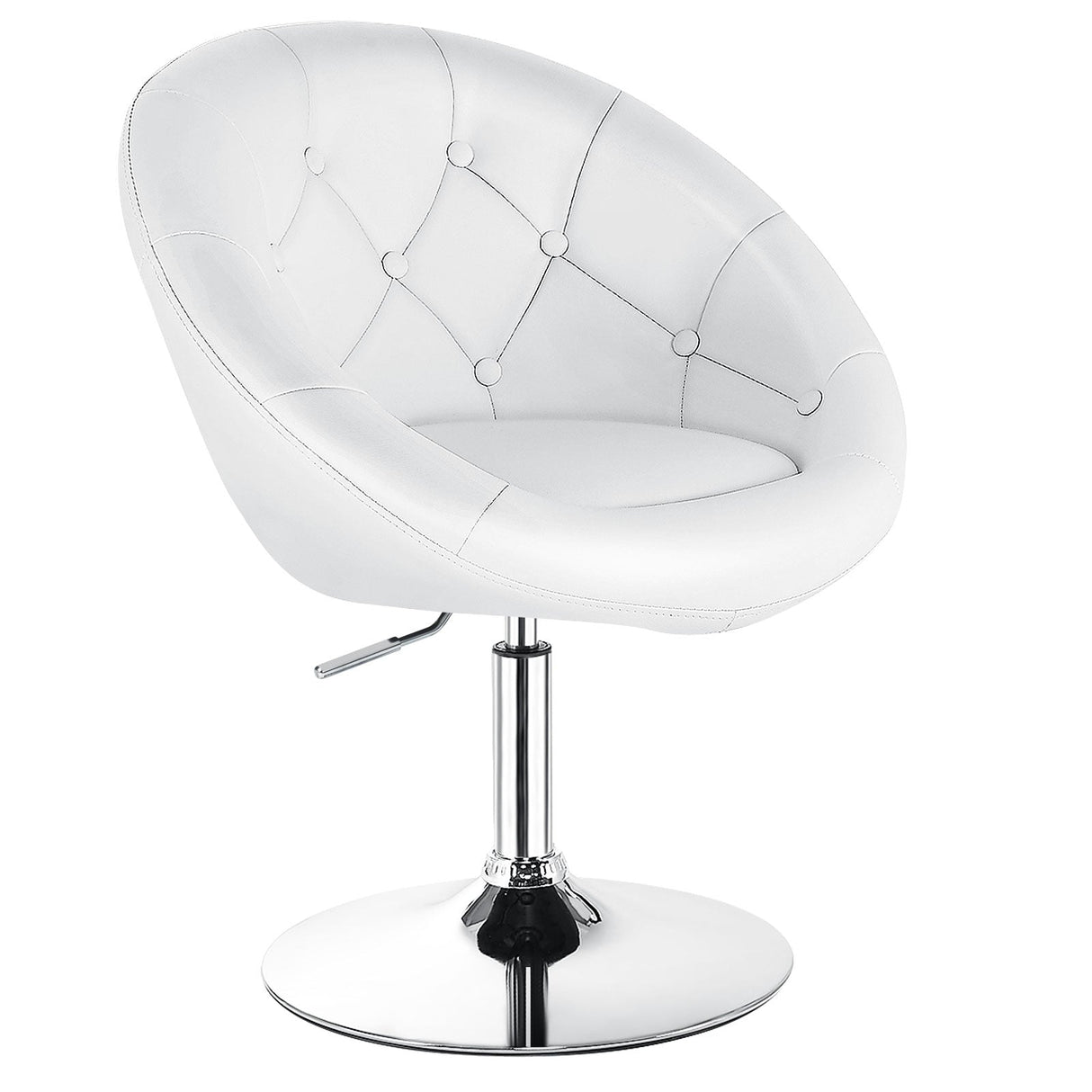 1 Piece Adjustable Modern Swivel Round Tufted-White by DirectDeals