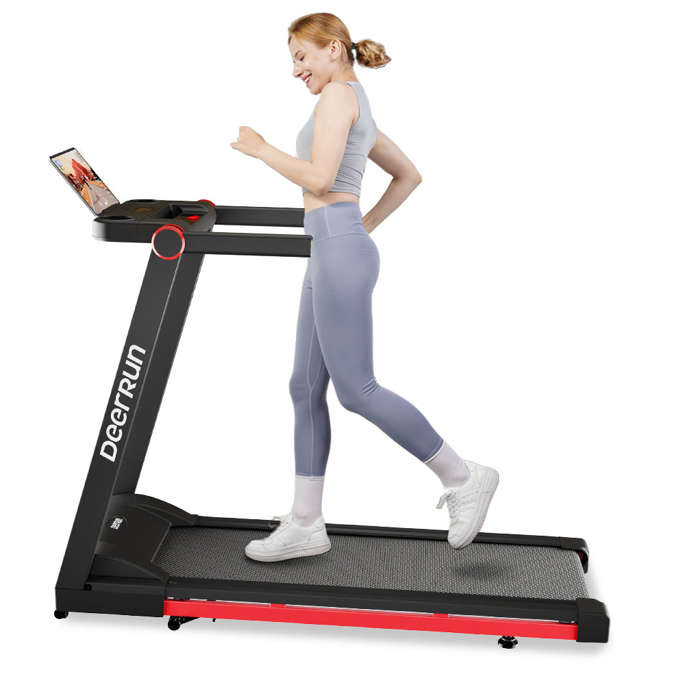 DeerRun A1 Pro Move+ 6% Incline Foldable Treadmill——2025 Upgraded Chip & NFC Support | 350Lbs, 10mph Silver