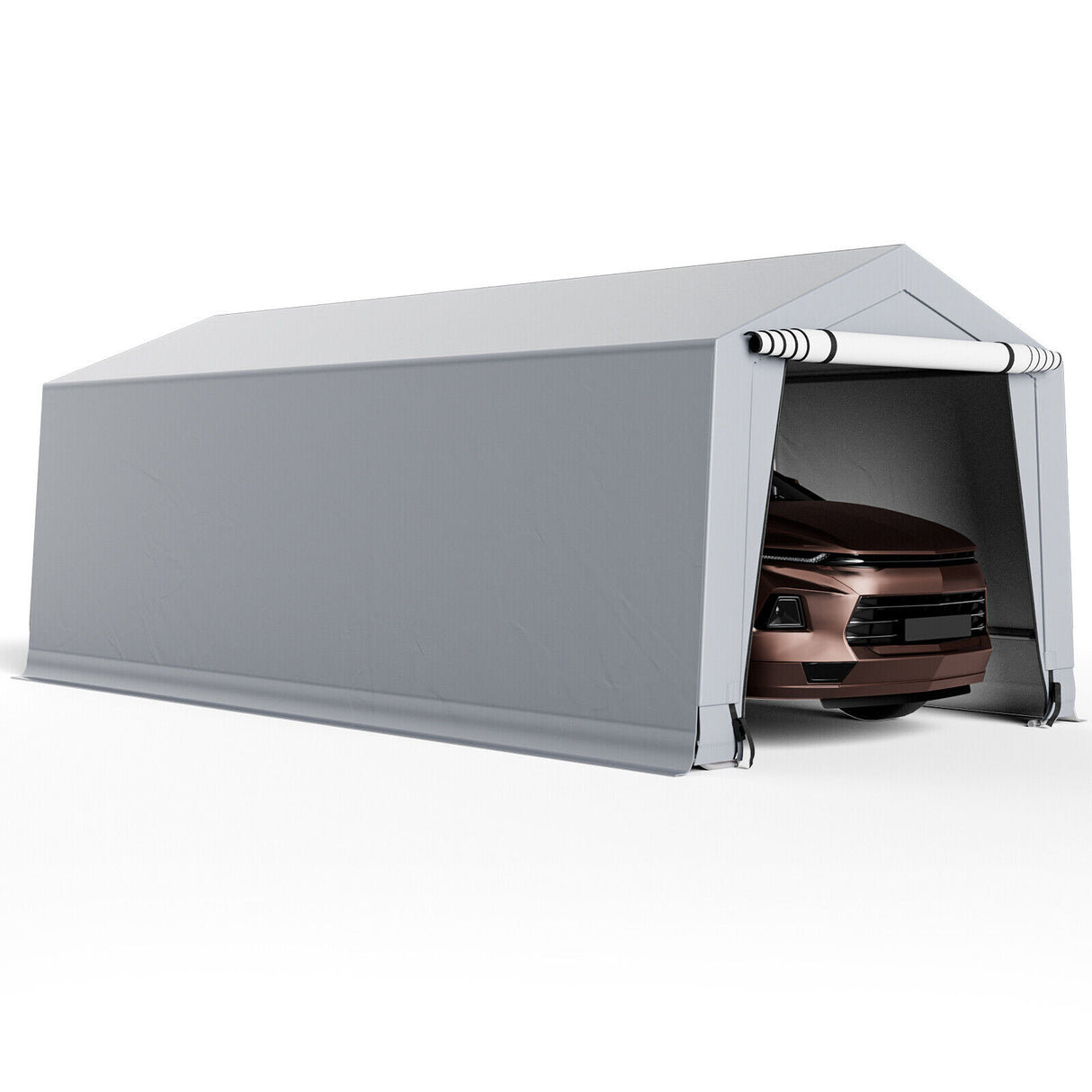 10 x 16/10 x 20 Feet Outdoor Heavy-Duty Carport with 2 Doors-10 x 16 ft