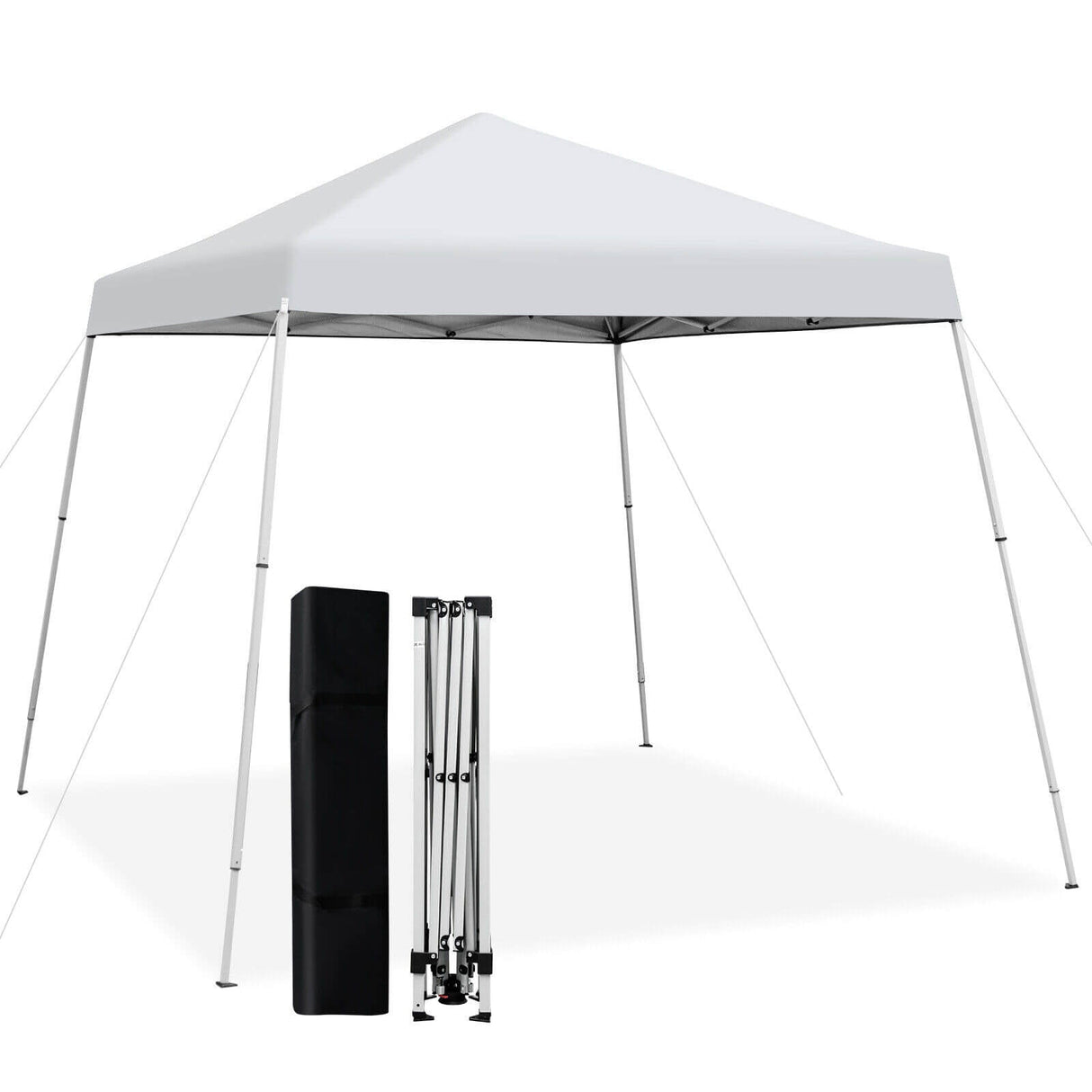 10 x 10 Feet Outdoor Instant Pop-up Canopy with Carrying Bag-White by DirectDeals
