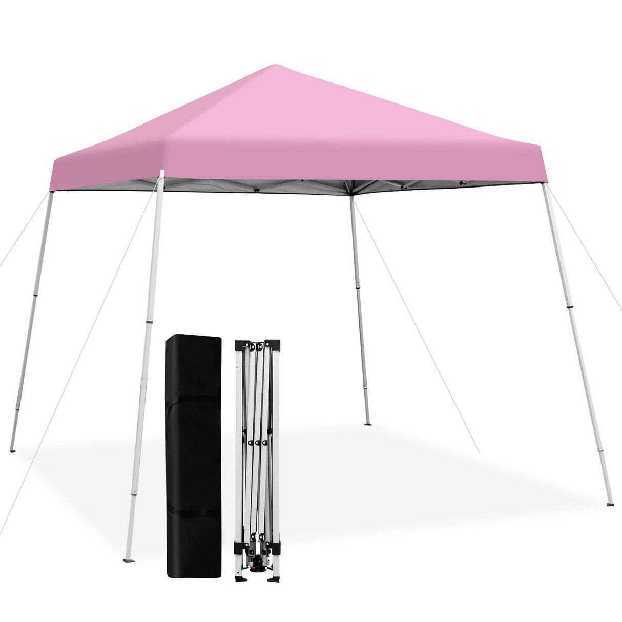10 x 10 Feet Outdoor Instant Pop-up Canopy with Carrying Bag-Pink by DirectDeals
