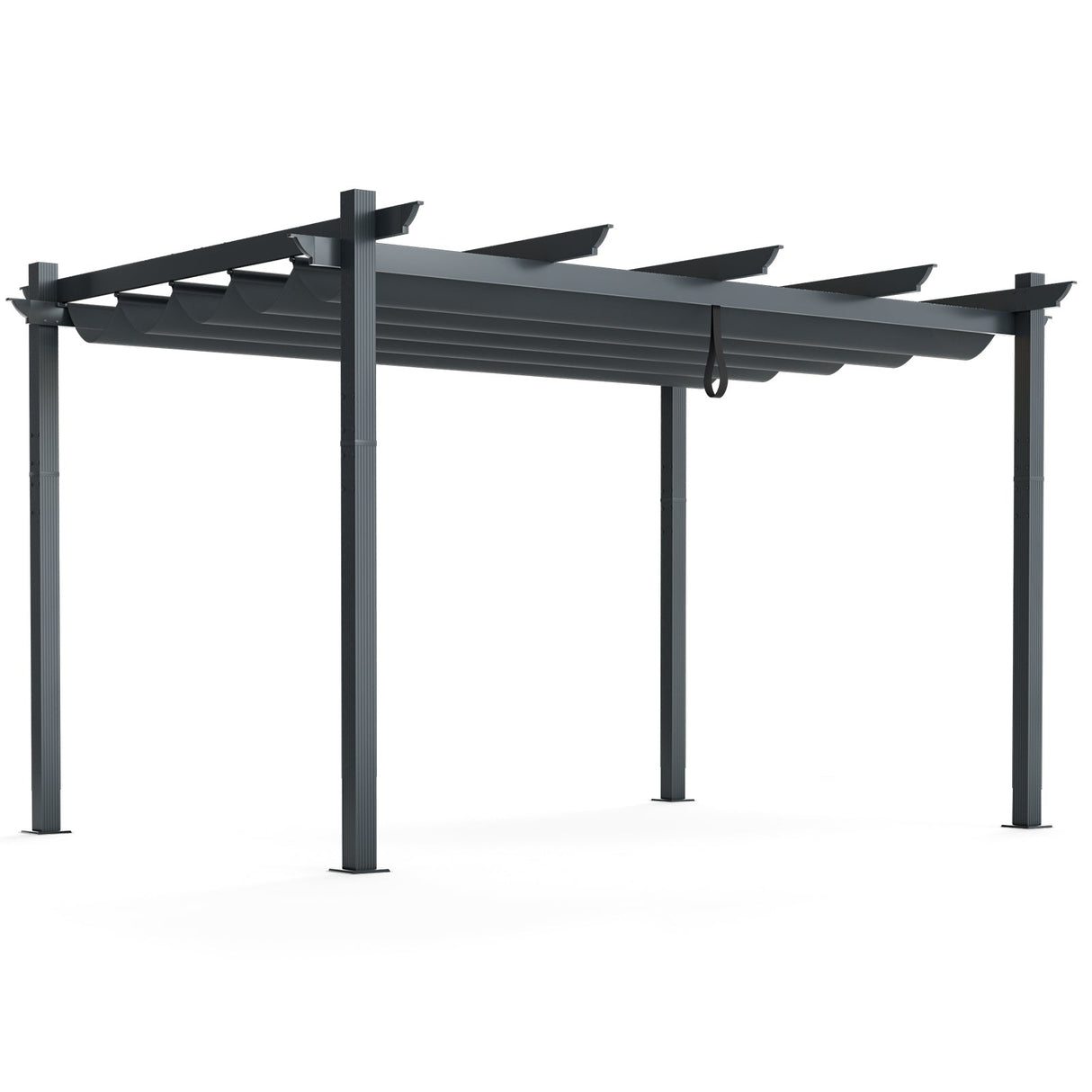 10 x 13 Feet Outdoor Aluminum Retractable Pergola Canopy Shelter-Gray by DirectDeals