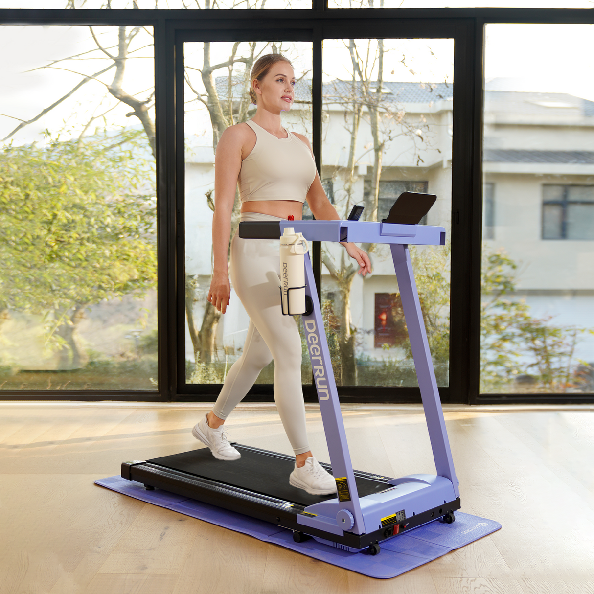 DeerRun All-New 2026 A1 Pro Move+ 6% Incline Foldable Treadmill——Upgraded Chip & NFC Support | 350Lbs, 10mph Blue