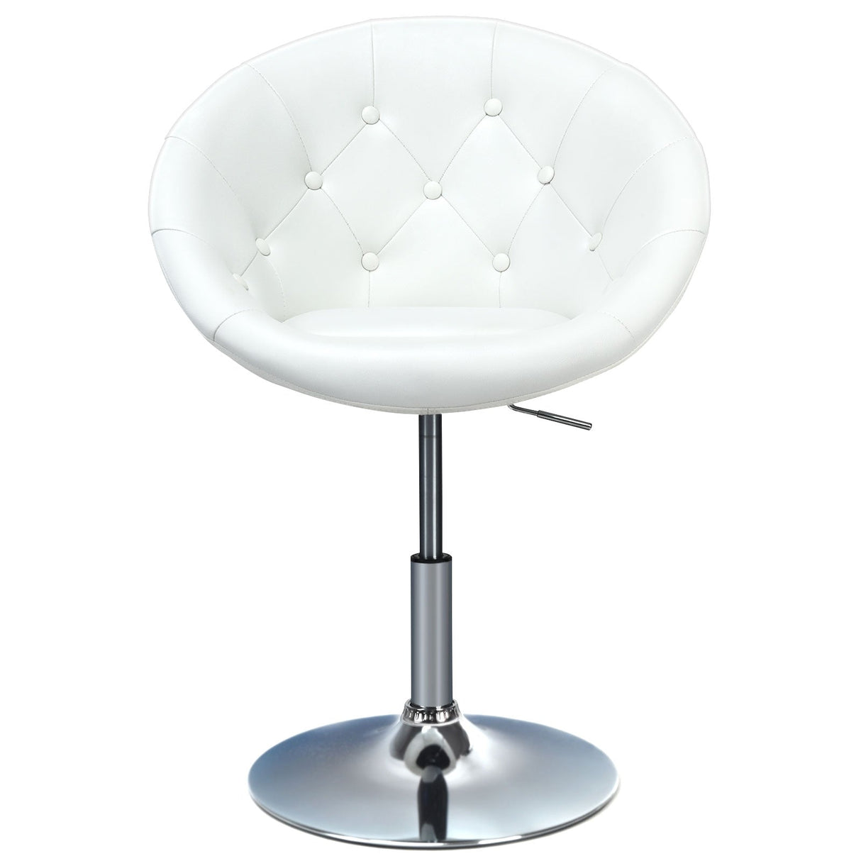 1 Piece Adjustable Modern Swivel Round Tufted-White by DirectDeals