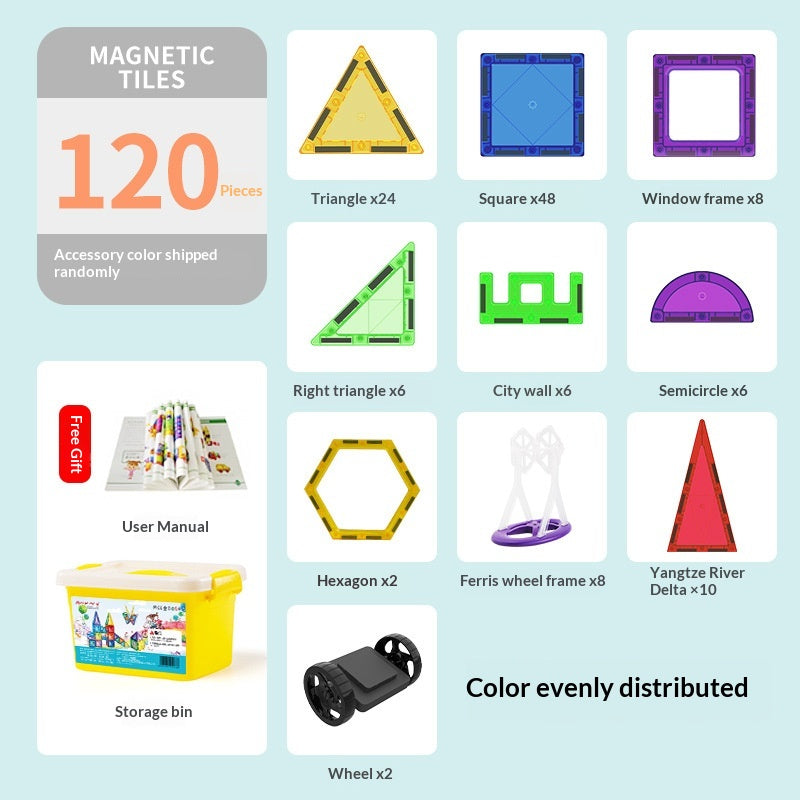 65cm Colorful Window Childrens Magnetic Building Toy Educational Magnetic Blocks