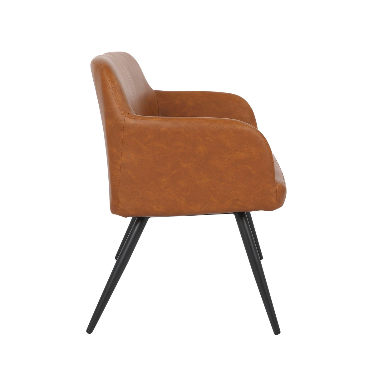 Daniella - Industrial High Back Bench - Black / Camel by Couch.com