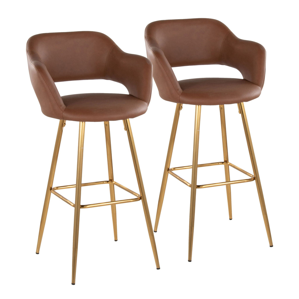 Margarite - Contemporary Fixed Height Barstool With Footrest (Set of 2) With Square by Couch.com