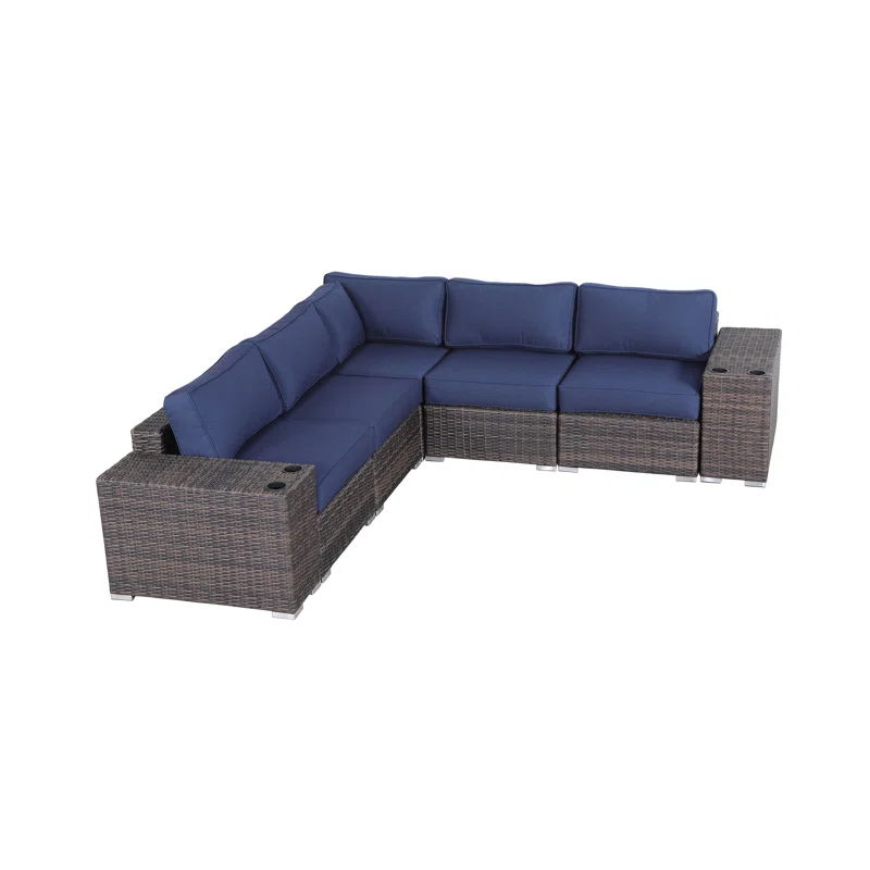 Rattan Sectional Sofa Set With Cushions by Couch.com