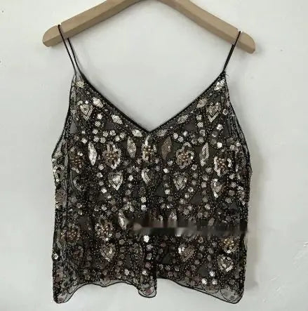 Women's Embroidered Sequin Beaded Sling