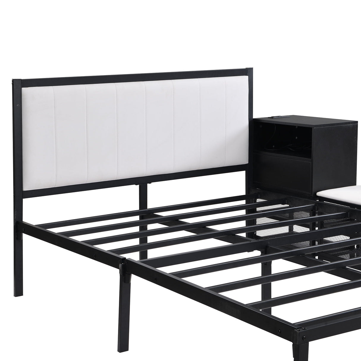 Platform Bed With 2 Tier Storage Shelves, Storage Cabinet by Couch.com