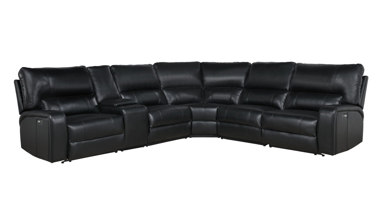 Saul - Power Recliner Sectional Sofa With USB Port Cupholder Console by Couch.com