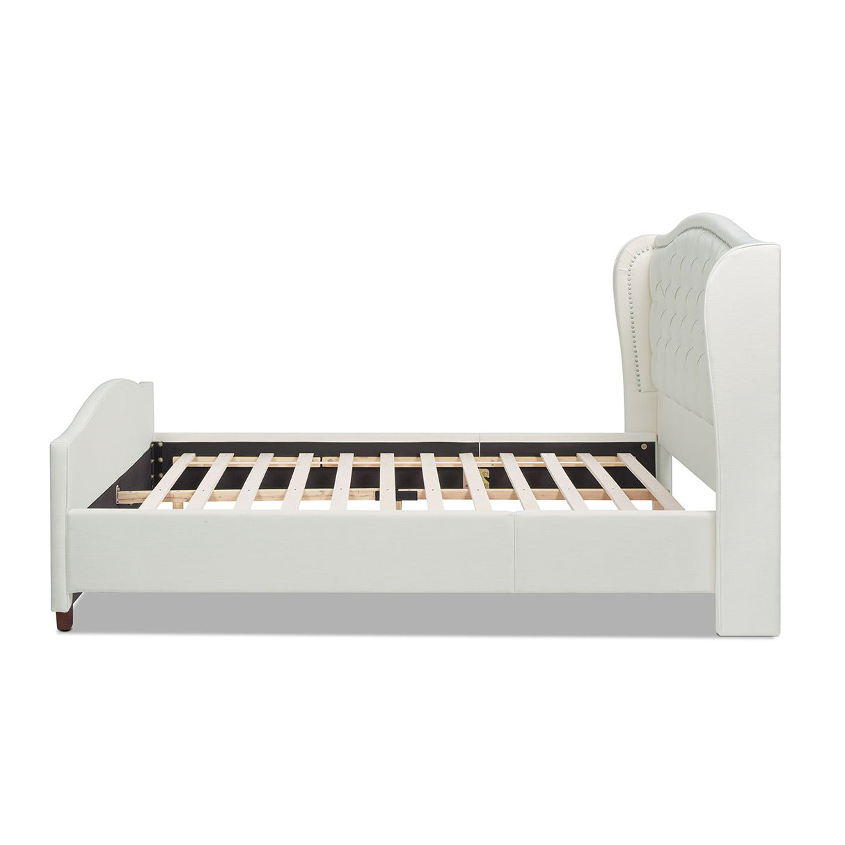 Fontana - Handcrafted Wingback Upholstered Platform Bed Frame by Couch.com