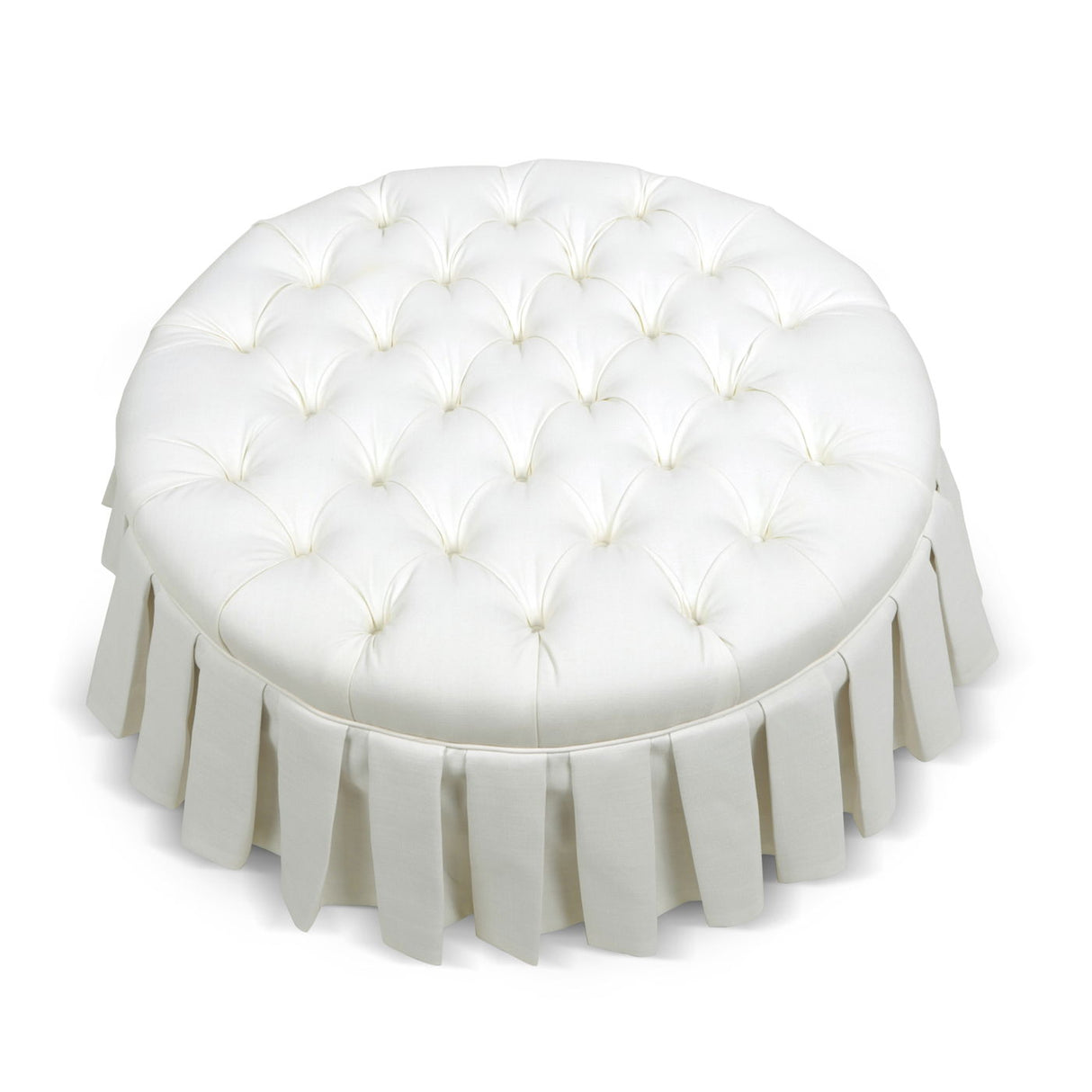Luciana - Tufted Cocktail Ottoman With Skirt - Antique White by Couch.com