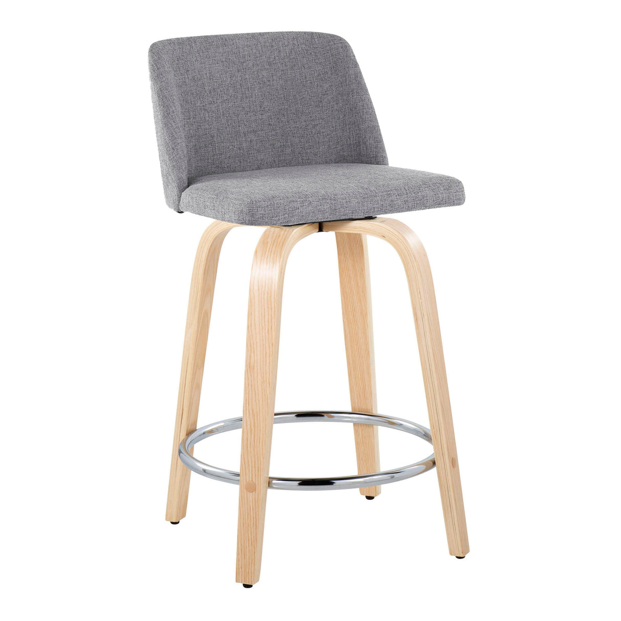 Toriano - Contemporary Fixed Height Counter Stool & Swivel And Round Footrest (Set of 2) by Couch.com