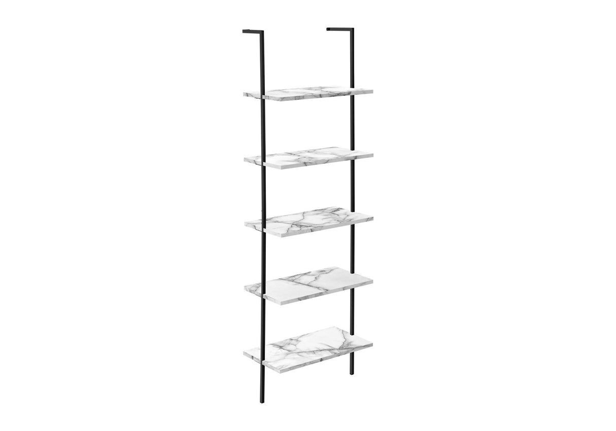 Bookshelf, Bookcase, Etagere, Ladder, 5 Tier, For Office, Marble Look Contemporary & Modern by Couch.com