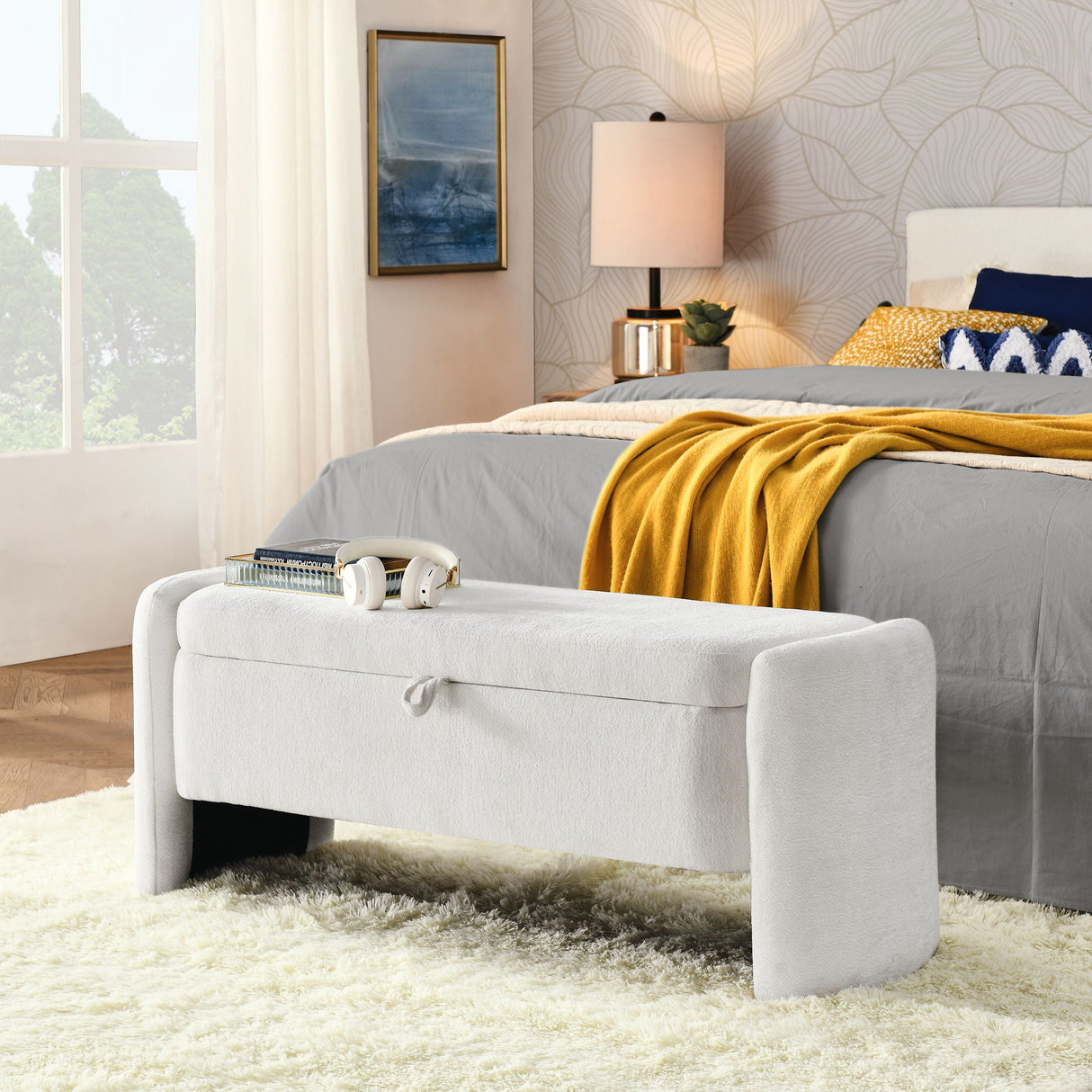 Oval Ottoman Storage Bench Chenille Bench With Large Storage Space For The Living Room, Entryway And Bedroom by Couch.com
