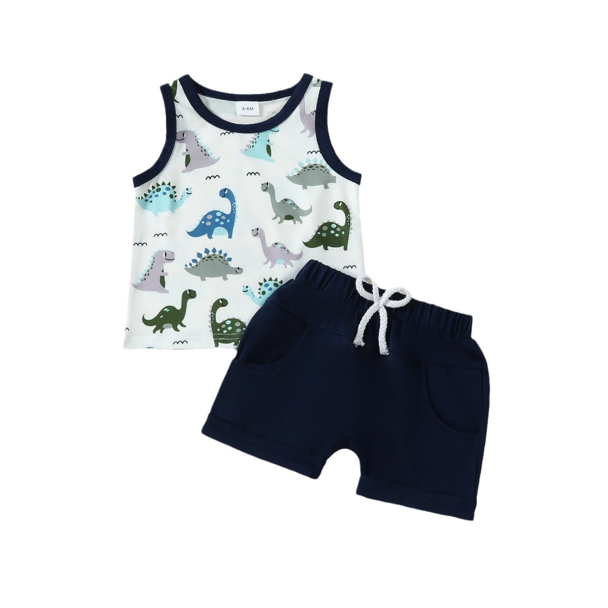 Boys Fashion Cartoon Dinosaur Printed Two-piece Suit