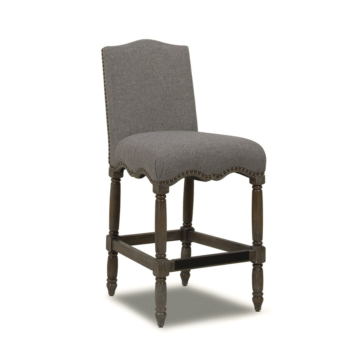 Odette - Farmhouse Upholstered Counter Height Bar Stool - Heathered Gray by Couch.com