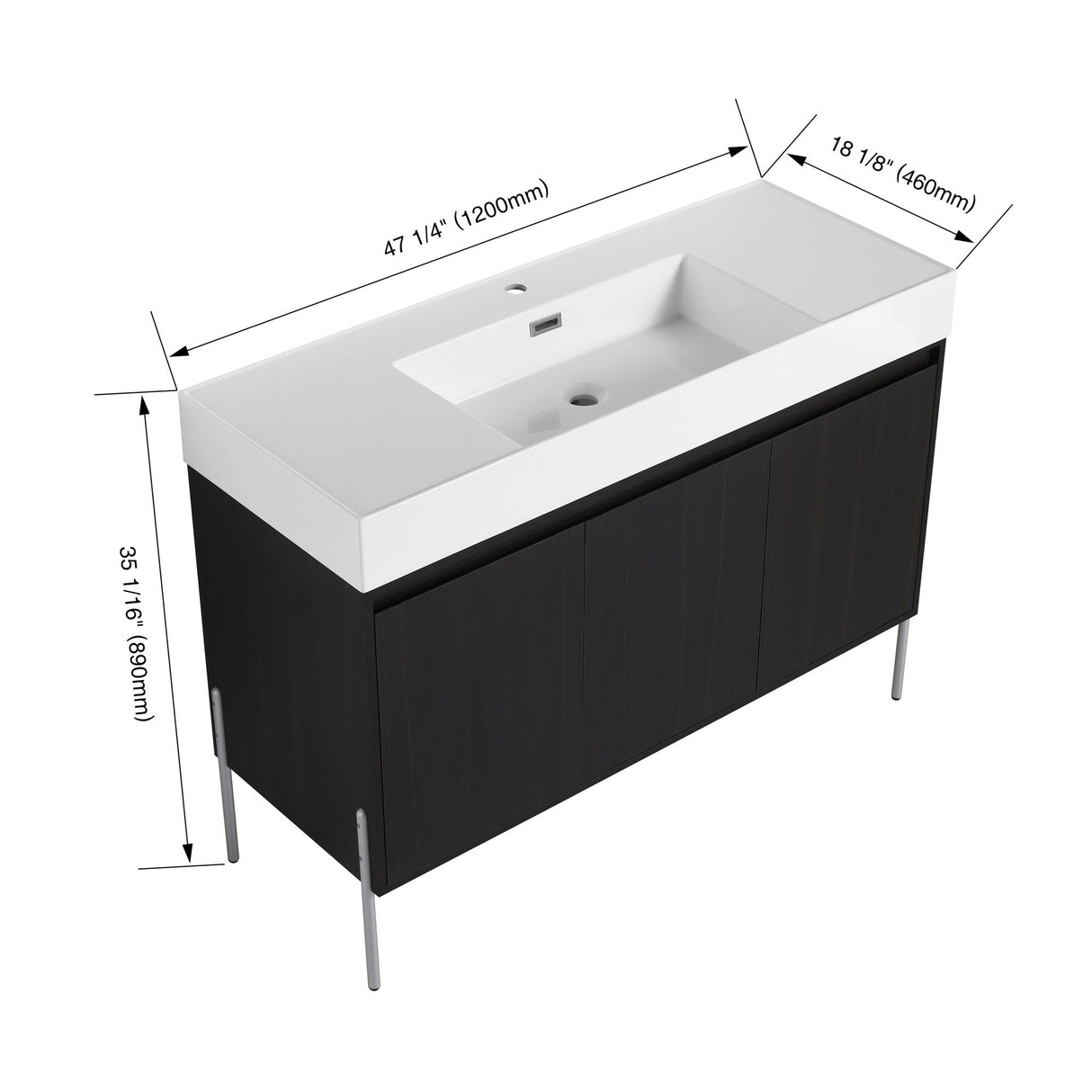 Freestanding Bathroom Vanity With Resin Sink And Storage Cabinet by Couch.com