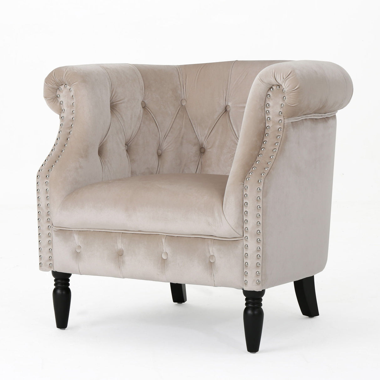 Celestialis - Upholstered Club Chair With Tub Design And Rolled Recessed Armrests by Couch.com