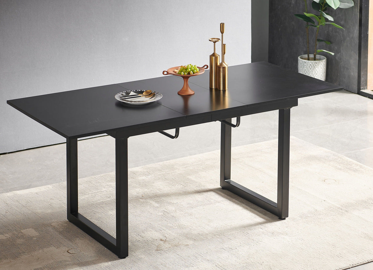 Square Extendable Dining Table With Metal Leg, Modern Space Saving Kitchen Table For Living Room by Couch.com