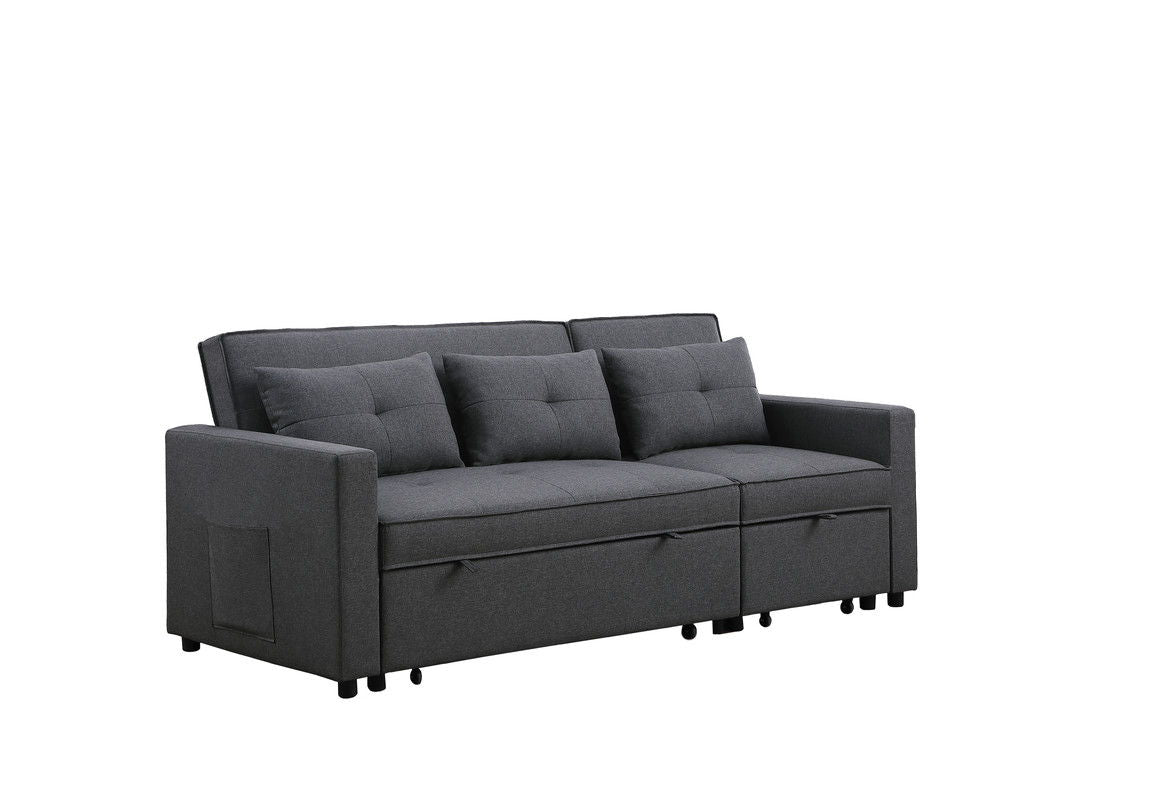 Zoey - Linen Convertible Sleeper Sofa With Side Pocket by Couch.com