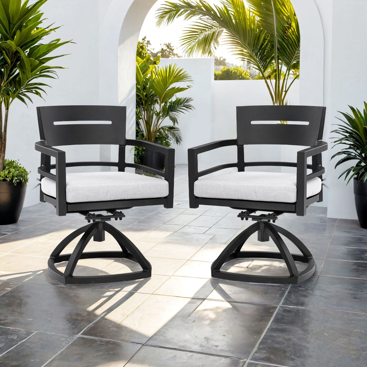 Outdoor Patio Swivel Rocker With Outdoor-Grade Sunbrella Fabric Cushions (Set of 2) by Couch.com