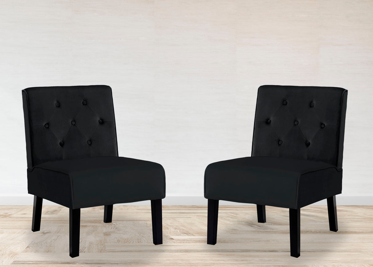 Reese - Living Room Armless Button Tufted Pattern Accent Chair (Set of 2) by Couch.com