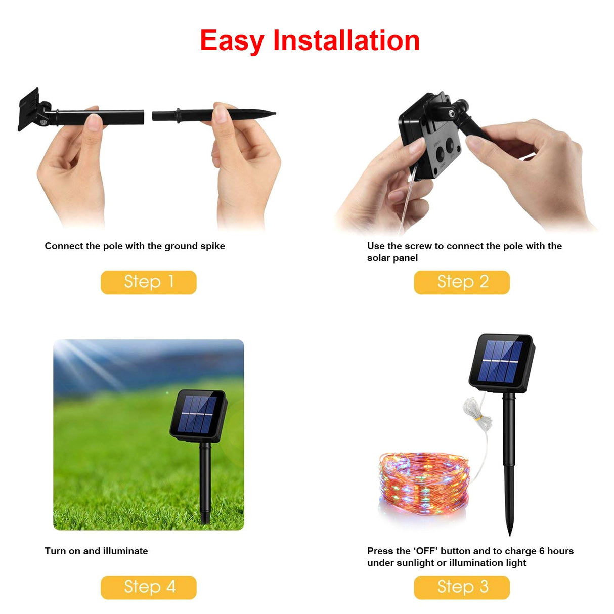 100 LEDs Solar String Lights Outdoor by DirectDeals