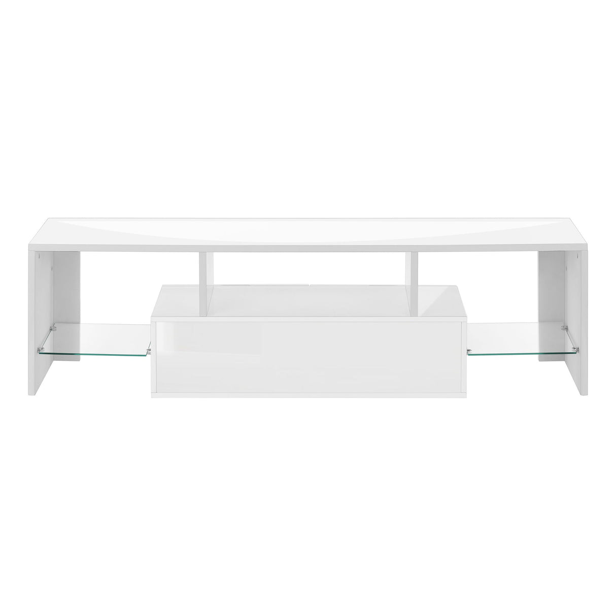 TV Stand, Console, Media Entertainment Center, Storage Cabinet, Glossy Contemporary & Modern - White by Couch.com