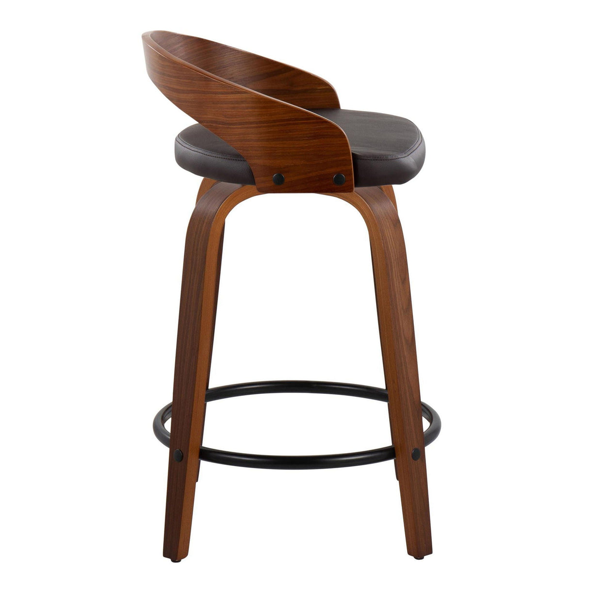 Grotto - Mid-Century Modern Fixed Height Counter Stool & Swivel With Round Footrest (Set of 2) by Couch.com