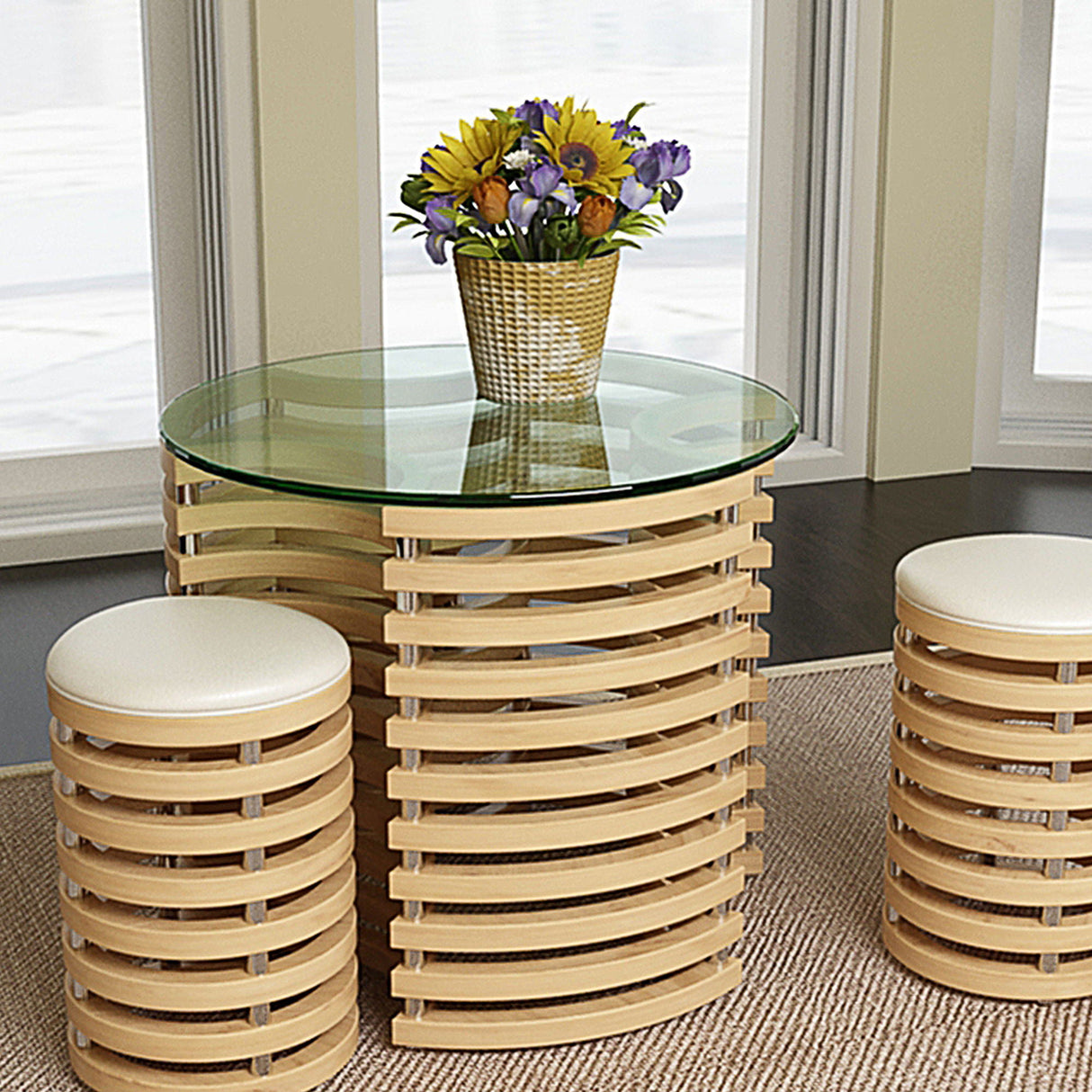 20" Round Tempered Glass Table Top Clear Glass 1 / 4" Thick Round Polished Edge - Transparent by Couch.com