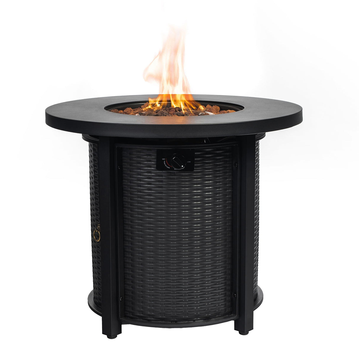 30" Propane Round Fire Table 40000Btu Propane Fire Pit Table - Black by Couch.com