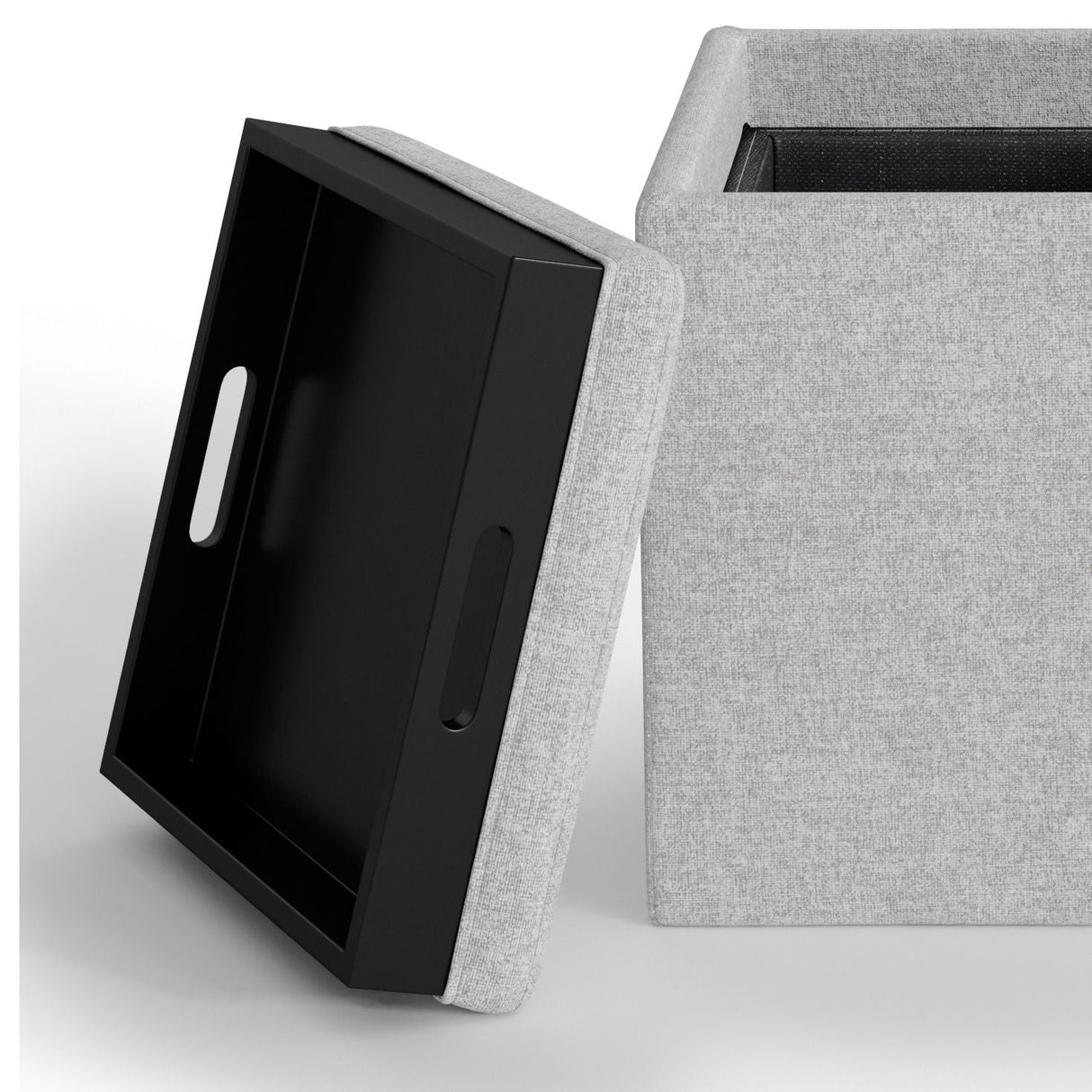 Rockwood - Upholstered Cube Storage Ottoman With Tray by Couch.com