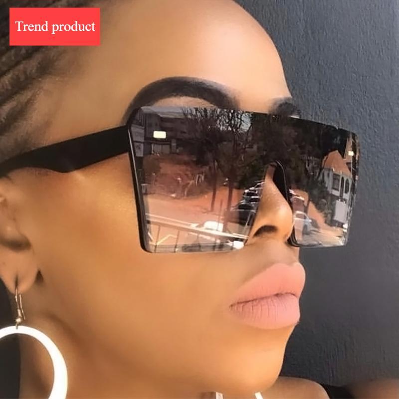 NEW Top Oversized Square Modern Woman And Ladies Fashion Retro Gradient Sunglasses With Big Frame And Vintage Eyewear UV400 Protection