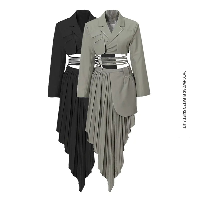 2024 Spring Women's Two-Piece Suit with Skirt Set