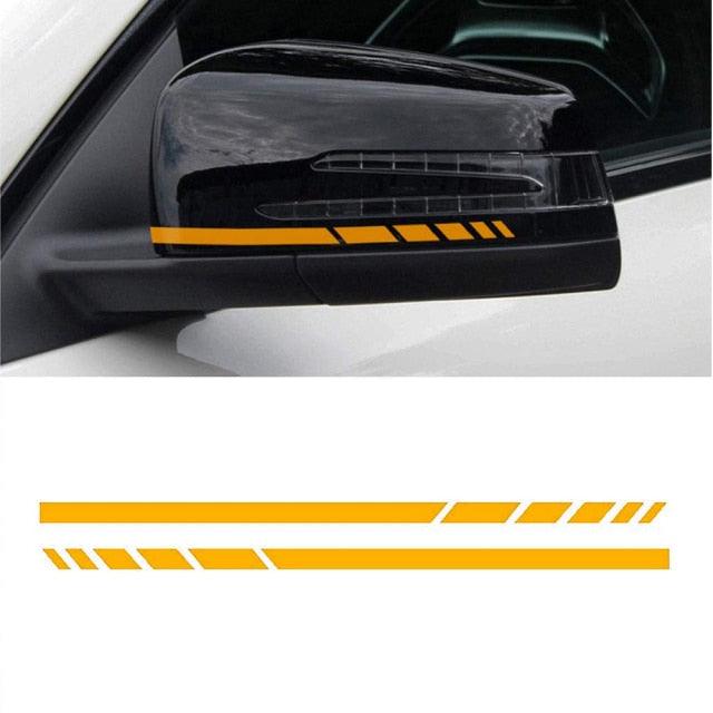 1Pair Car Rear View Mirror Sticker Reflective Decal Vinyl Sticker Decal Stripe Sticker Car Rear View Mirror Stickers Car Body Stickers Waterproof Reflective Car Side Stickers Auto Side Stripe Decals Side Mirror Reflective Decals Auto Rearview Stickers