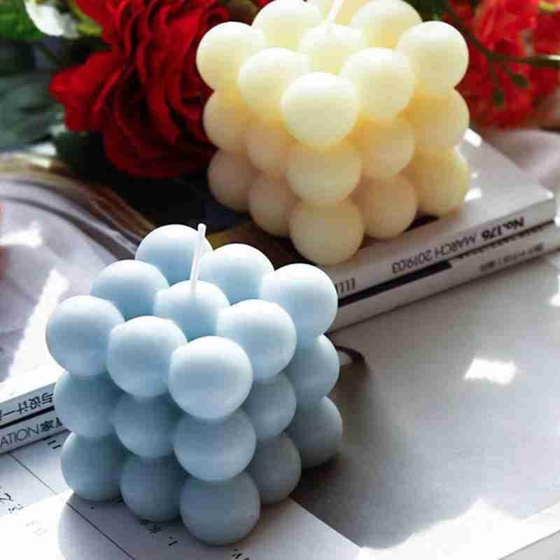 1pc Cube Wax Fragrance Candle Bougie Rose Scented Candles Cute Wax Candles Cube Scented Candle Handmade Decorative Candle Hand Poured Scented Candle Home Decor Candle for Bedroom Aesthetic Home Geometric Decoration Cube Wax Fragrance Candle
