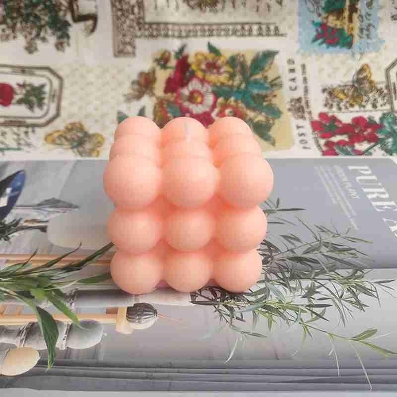 1pc Cube Wax Fragrance Candle Bougie Rose Scented Candles Cute Wax Candles Cube Scented Candle Handmade Decorative Candle Hand Poured Scented Candle Home Decor Candle for Bedroom Aesthetic Home Geometric Decoration Cube Wax Fragrance Candle