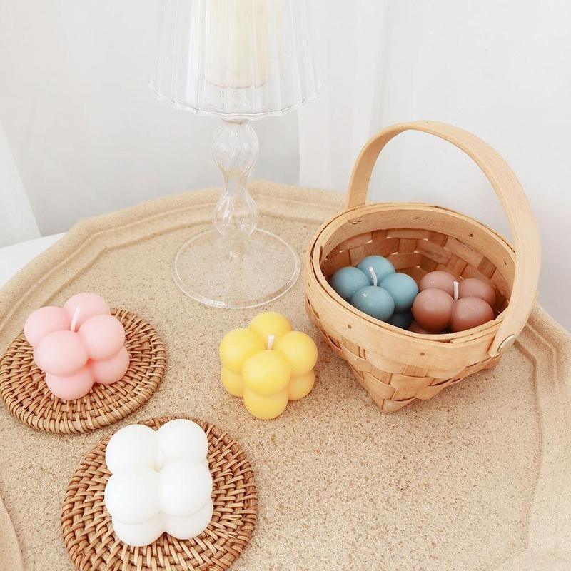 1pc Cube Wax Fragrance Candle Bougie Rose Scented Candles Cute Wax Candles Cube Scented Candle Handmade Decorative Candle Hand Poured Scented Candle Home Decor Candle for Bedroom Aesthetic Home Geometric Decoration Cube Wax Fragrance Candle