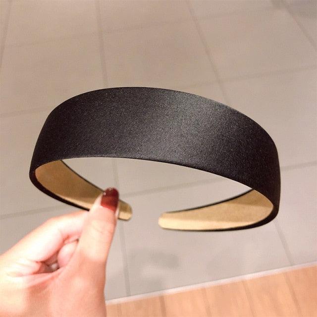 1PC Plastic Fashion Canvas Wide Headband Hair Band Headwear Bezel Hair Accessories For Woman Satin Covered Resin Hairbands Gorgeous Hair Accessories For Women