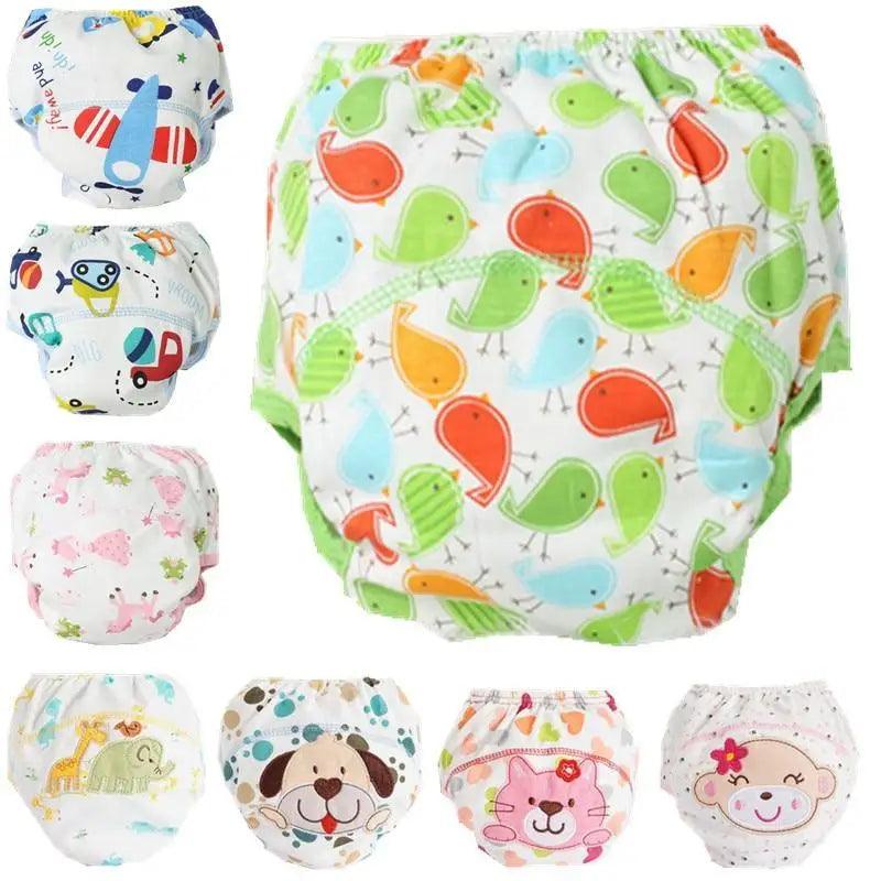 1Pcs Cute Baby Diapers Reusable Nappies Cloth Diaper Washable Cotton Training Pants Panties