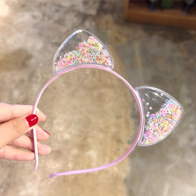 1Pcs Cute Cat Ears Headband Baby Girls Hairband Korean Children Princess Kids Gift Hair Band Props Party Girls Gorgeous Hair Accessories For Women