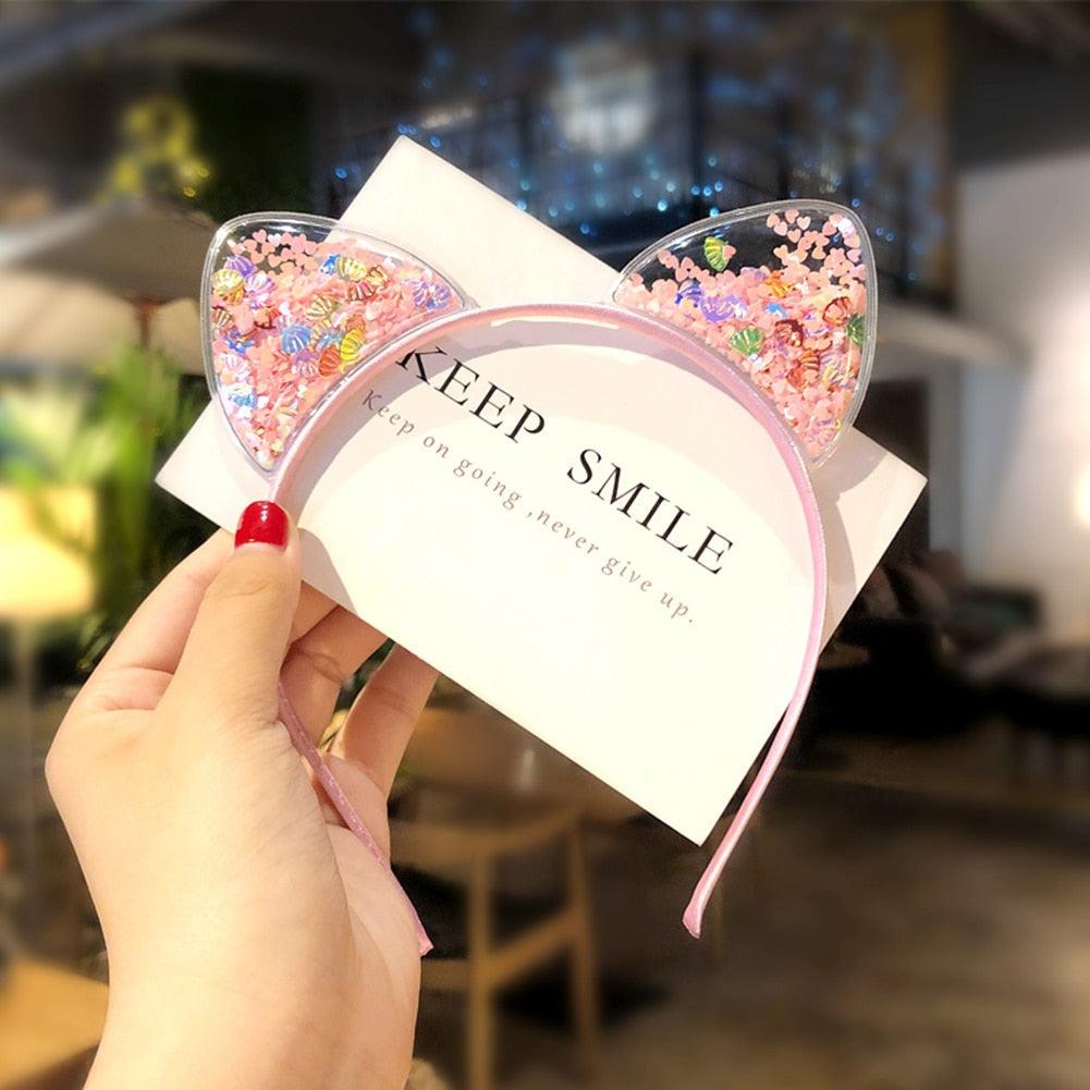 1Pcs Cute Cat Ears Headband Baby Girls Hairband Korean Children Princess Kids Gift Hair Band Props Party Girls Gorgeous Hair Accessories For Women