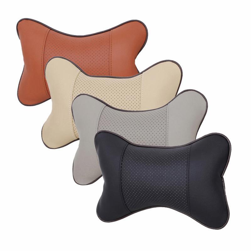 1pcs Universal Car Neck Pillows PVC Leather Breathable Mesh Auto Car Neck Rest Headrest Cushion Headrest Pillow Pillow Neck Pillows Both Side Pu Leather Pack Headrest Fit for Most Cars Filled Fiber Universal Car Pillow Car Interior Accessories