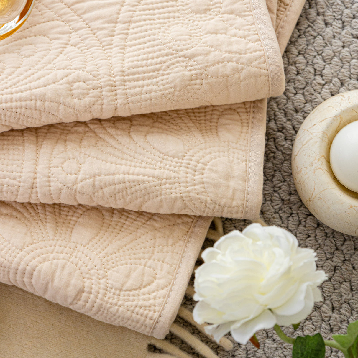 Cotton Quilted Sofa Cover, Non-Slip Couch Protector Fits Backrest, Seat & Armrest