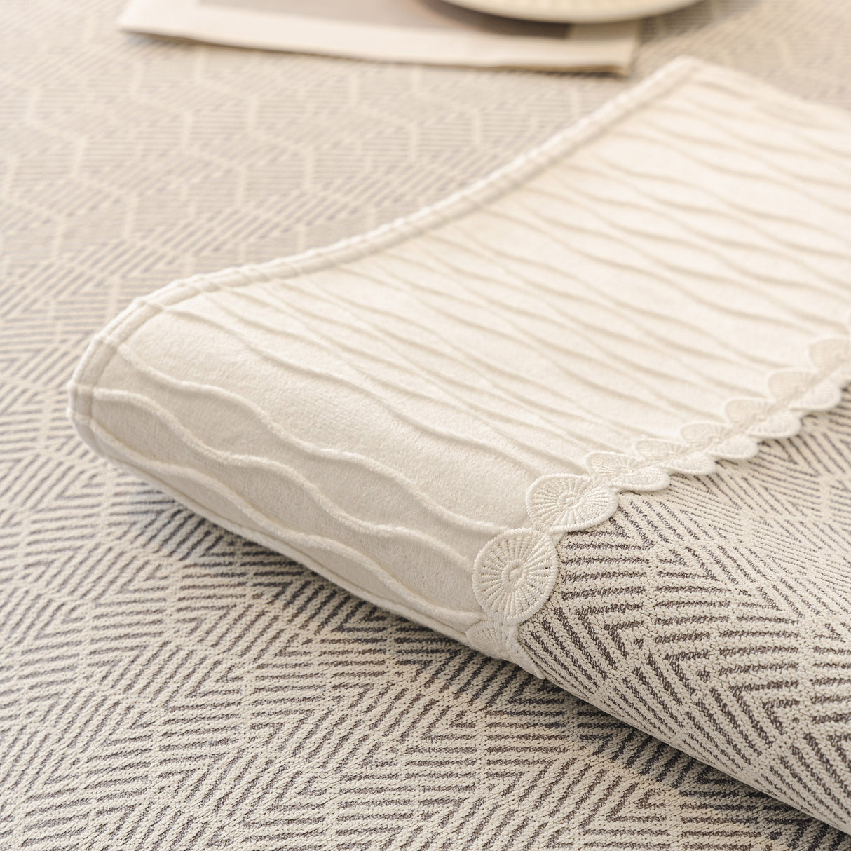 Herringbone Sofa Protector Cover, Non-Slip Couch Cover for Seat, Back & Arms