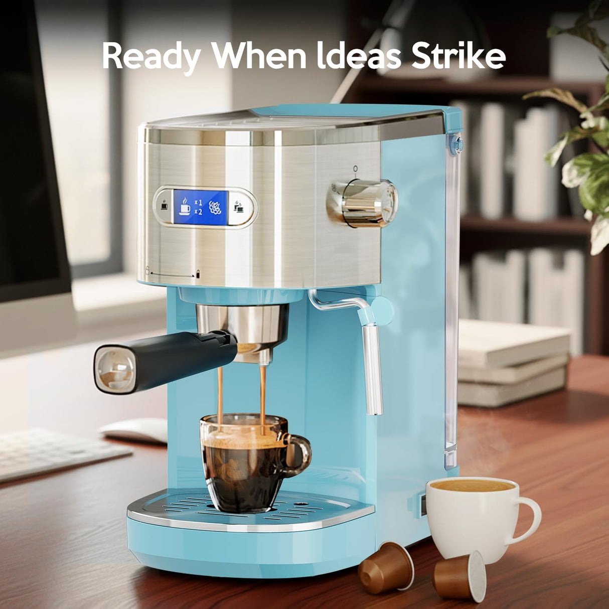 2 in 1 Espresso Machines Support Capsule Coffee Automatic Cappuccino Coffee Maker CM8054