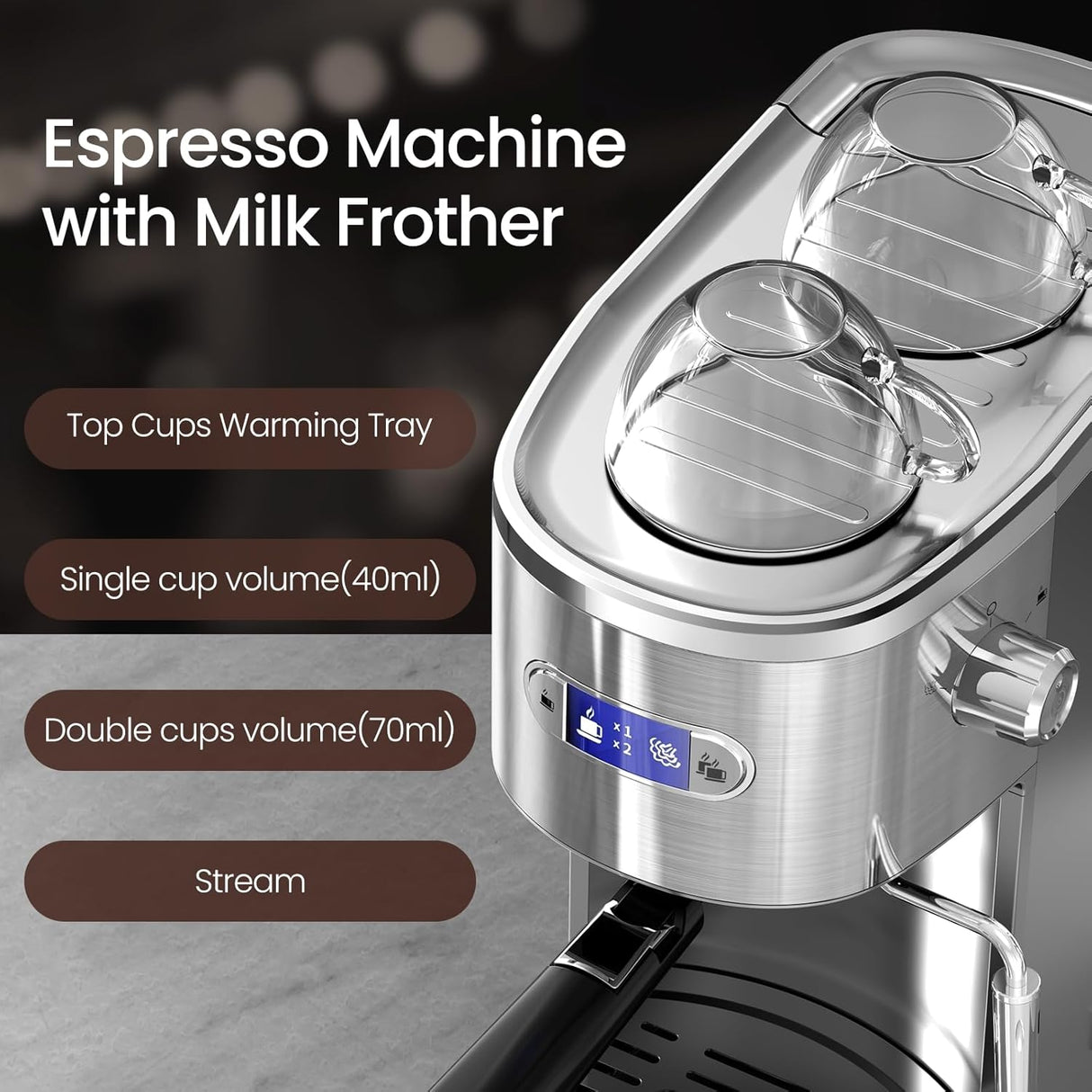 2 in 1 Espresso Machines Support Capsule Coffee Automatic Cappuccino Coffee Maker CM8054